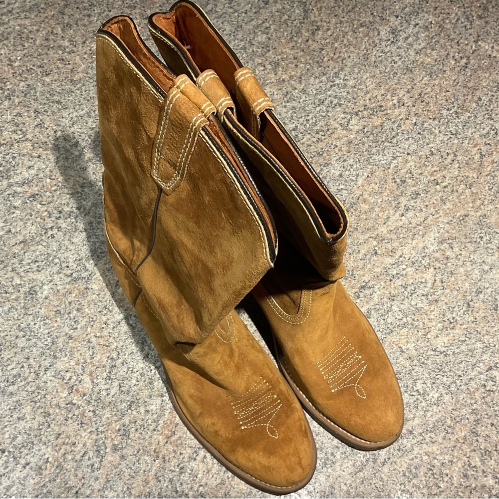 Vintage Wolverine Full Suede Cowgirl Boots